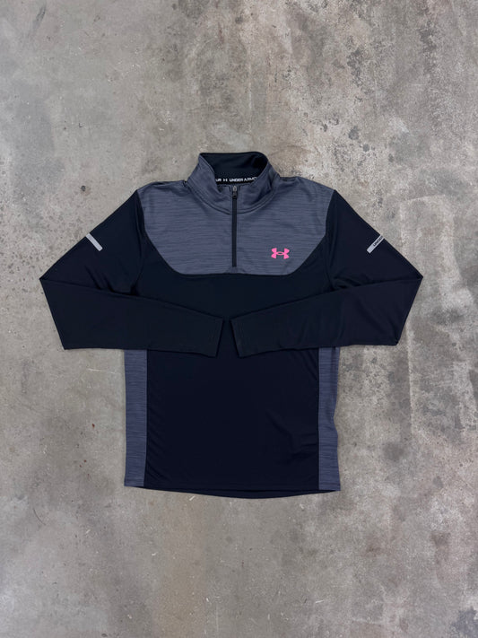 Under Armour Tech Utility Quarter Zip - Black / Pink